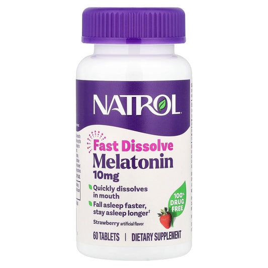 Natrol, Melatonin, Fast Dissolve, Strawberry, 10 mg, 60 Tablets