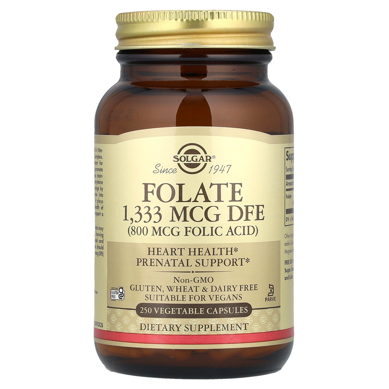 Solgar, Folate, 1,333 mcg DFE, 250 Vegetable Capsules