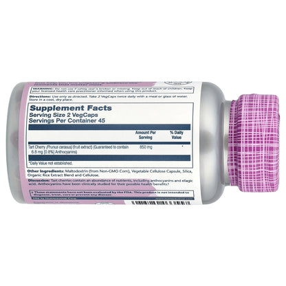 Solaray, Vital Extracts, Tart Cherry, 90 VegCaps (425 mg per Capsule)