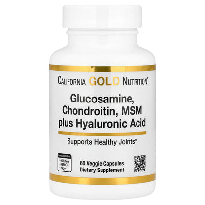 California Gold Nutrition, Glucosamine, Chondroitin, MSM plus Hyaluronic Acid, 60 Veggie Capsules