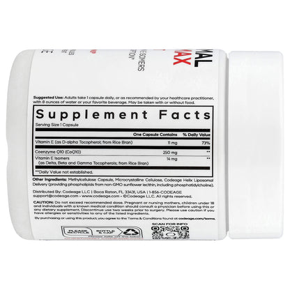 Codeage, Liposomal CoQ10 Max, Sport, 60 Vegetable Capsules