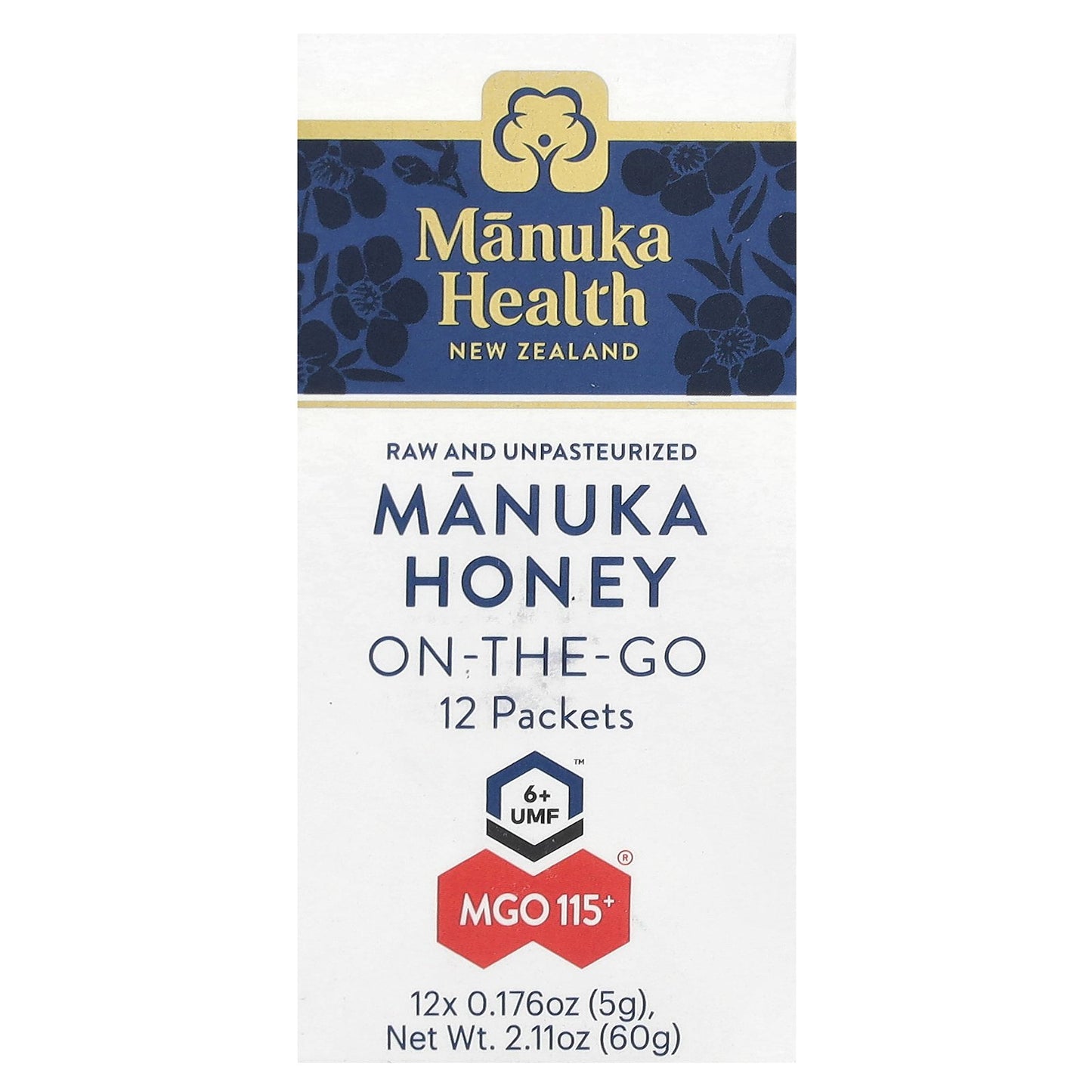 Manuka Health, Manuka Honey On-The-Go, UMF 6+, MGO 115+, 12 Packets, 0.176 oz (5 g) Each