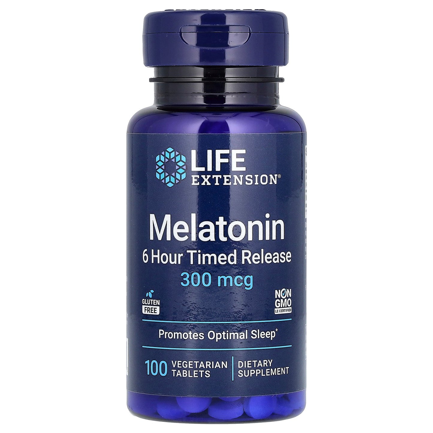 Life Extension, Melatonin, 6 Hour Timed Release, 300 mcg, 100 Vegetarian Tablets