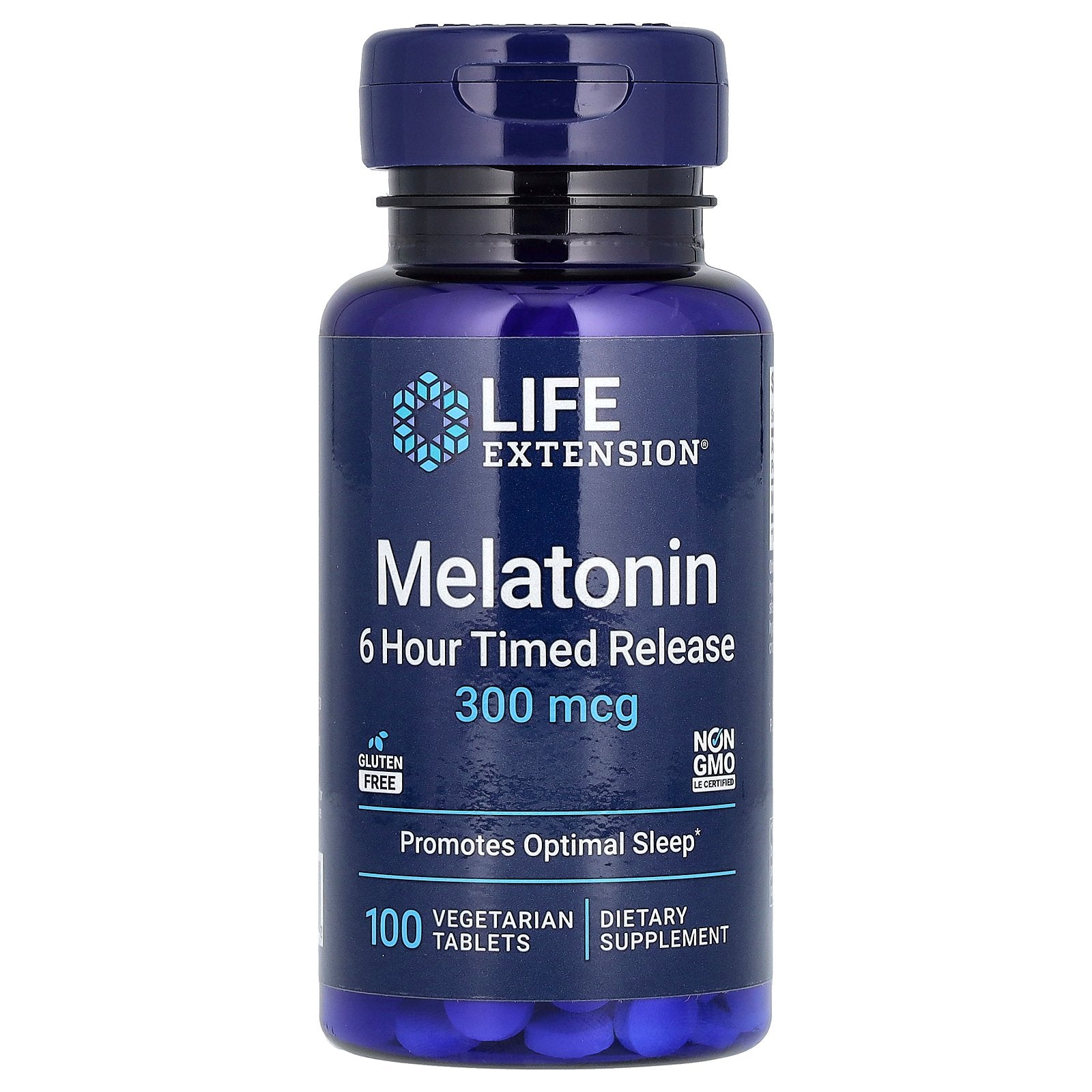 Life Extension, Melatonin, 6 Hour Timed Release, 300 mcg, 100 Vegetarian Tablets