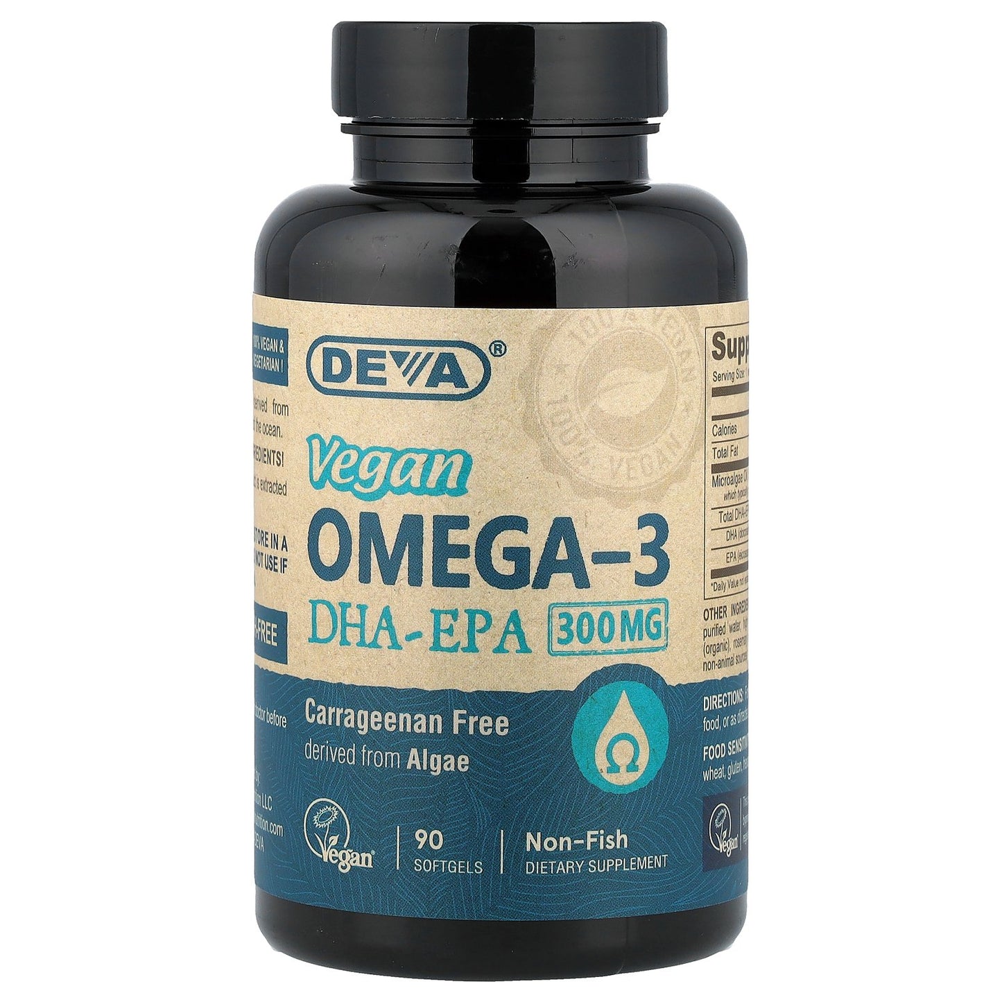 Deva, Vegan Omega-3, DHA-EPA, 90 Softgels