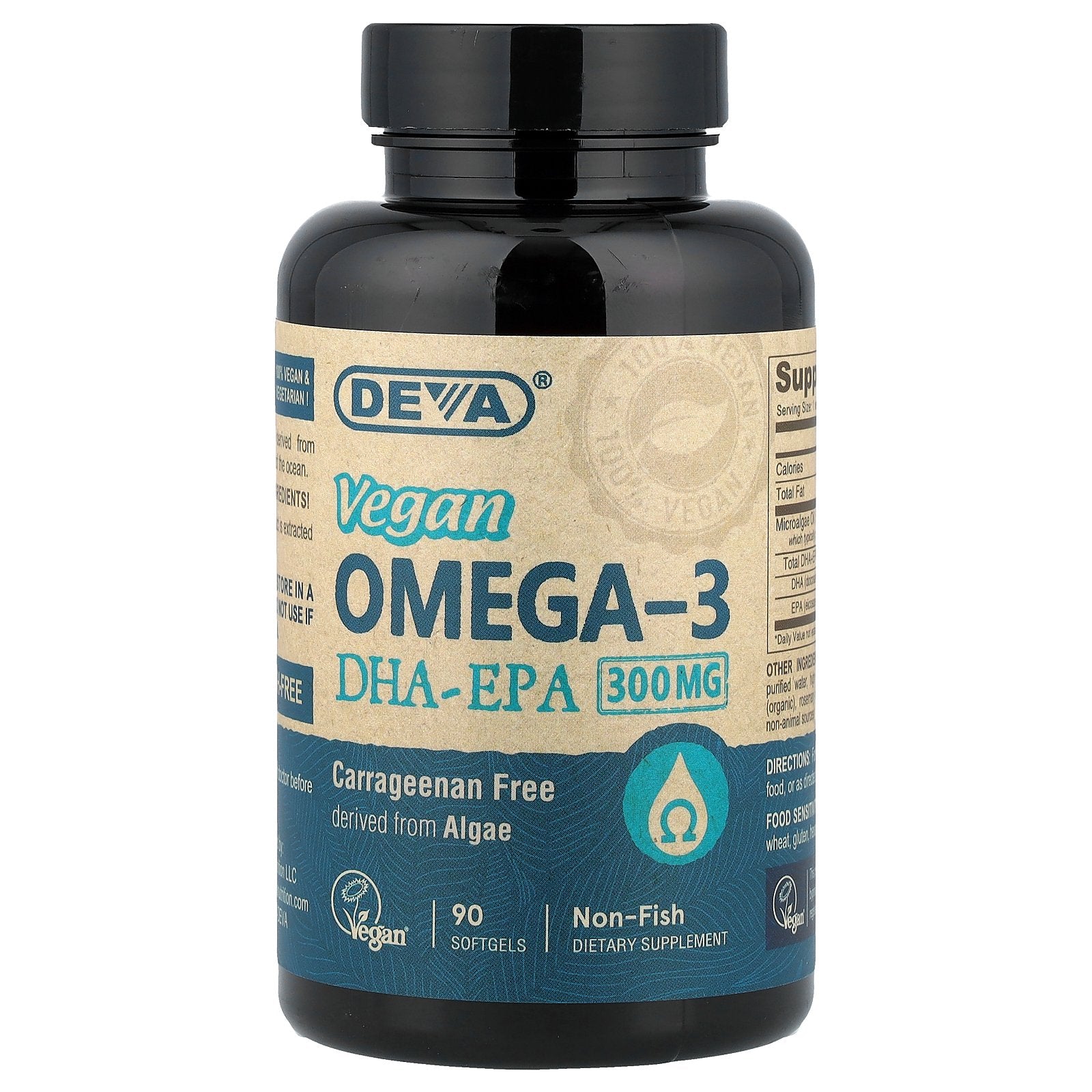 Deva, Vegan Omega-3, DHA-EPA, 90 Softgels
