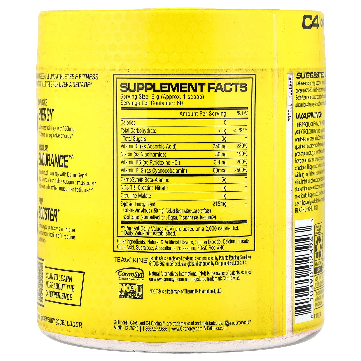 C4 / Cellucor, C4® Original, Pre-Workout, Fruit Punch, 12.7 oz (360 g)
