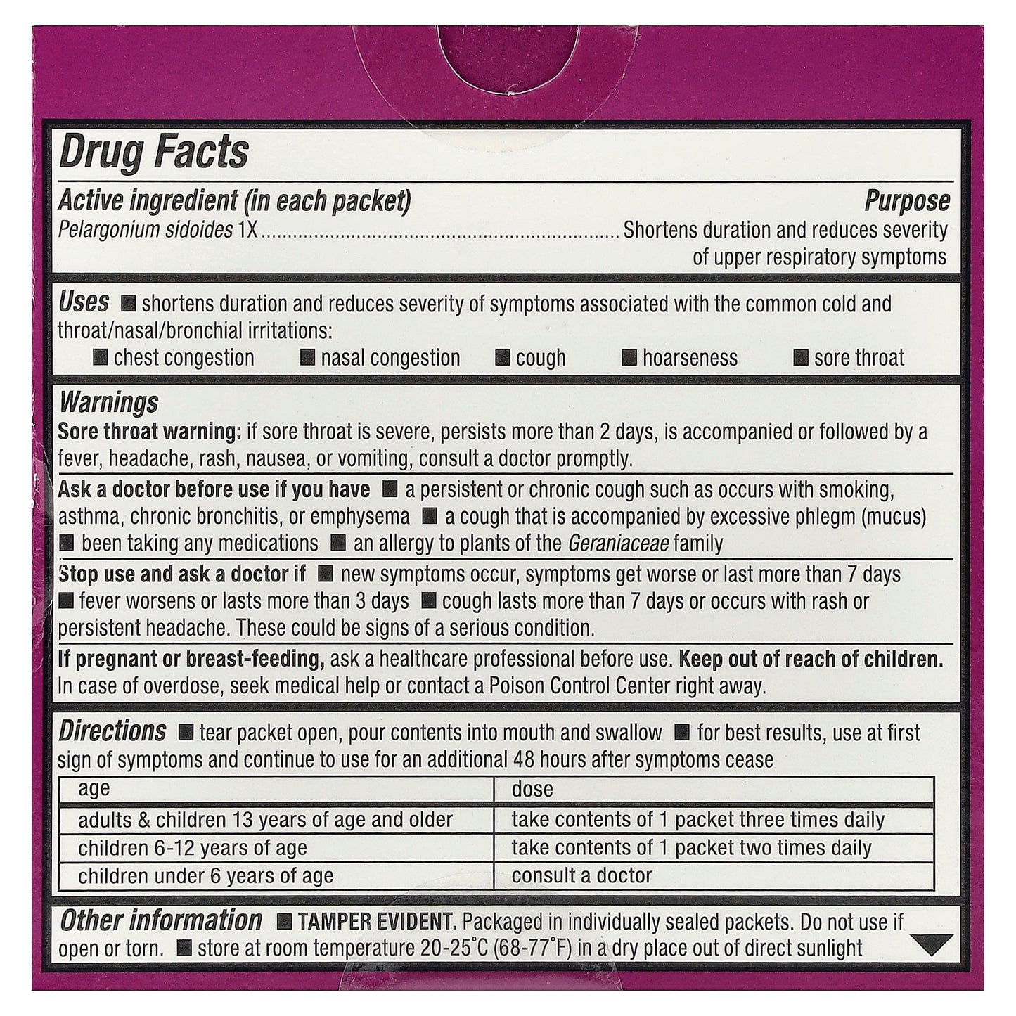 Nature's Way, Umcka®, Kids Cold Relief, FastActives®, For Ages 6+, Cherry, 10 Powder Packets, 0.024 oz (0.7 g) Each