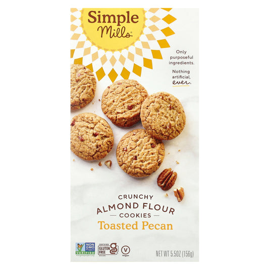Simple Mills, Crunchy Almond Flour Cookies, Toasted Pecan, 5.5 oz (156 g)