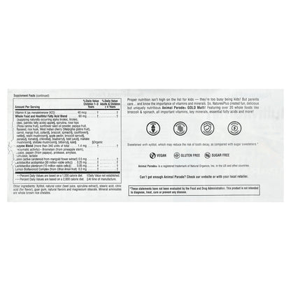 NaturesPlus, Animal Parade Gold, Children's Multivitamin Chewable Supplement, Grape, 120 Animal-Shaped Tablets