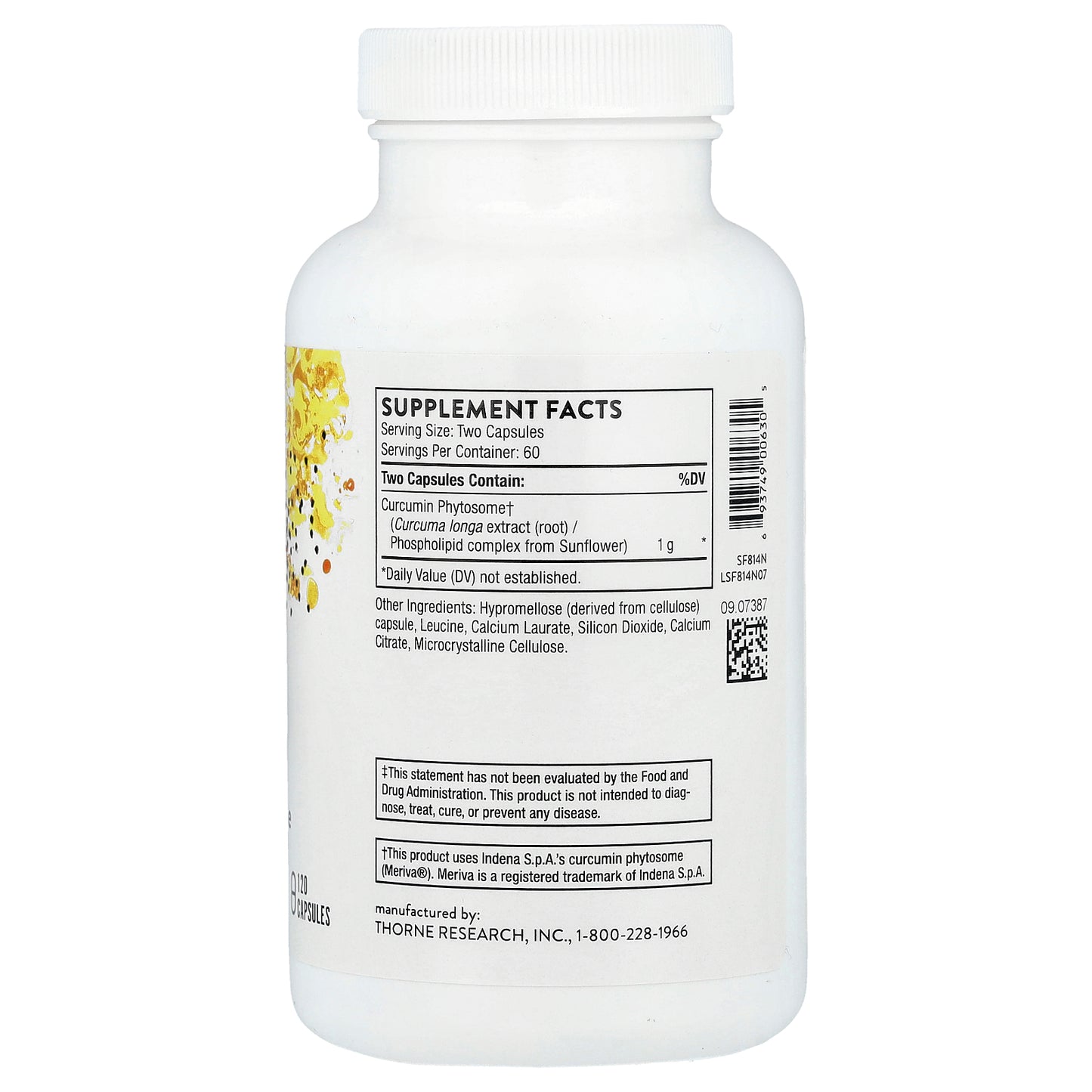 Thorne, Curcumin Phytosome, 120 Capsules (500 mg per Capsule)