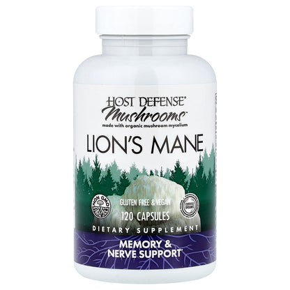 Host Defense, Mushrooms™, Lion's Mane, 120 Capsules (0.5 g per Capsule)