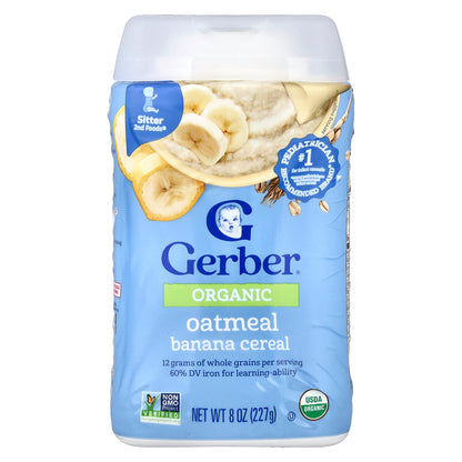 Gerber, Organic for Baby, Grain & Grow™, 2nd Foods®, Oatmeal Banana Cereal, 8 oz (227 g)