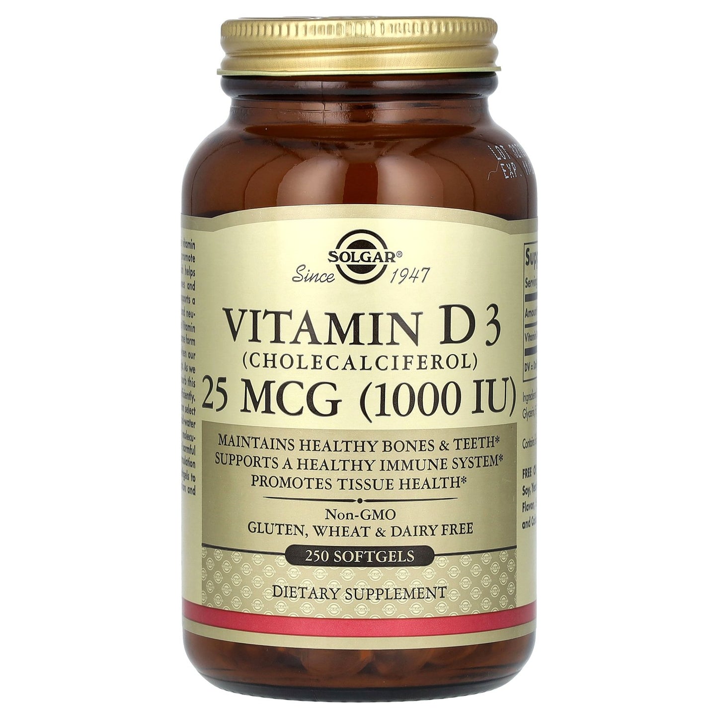 Solgar, Vitamin D3, 25 mcg (1,000 IU), 250 Softgels