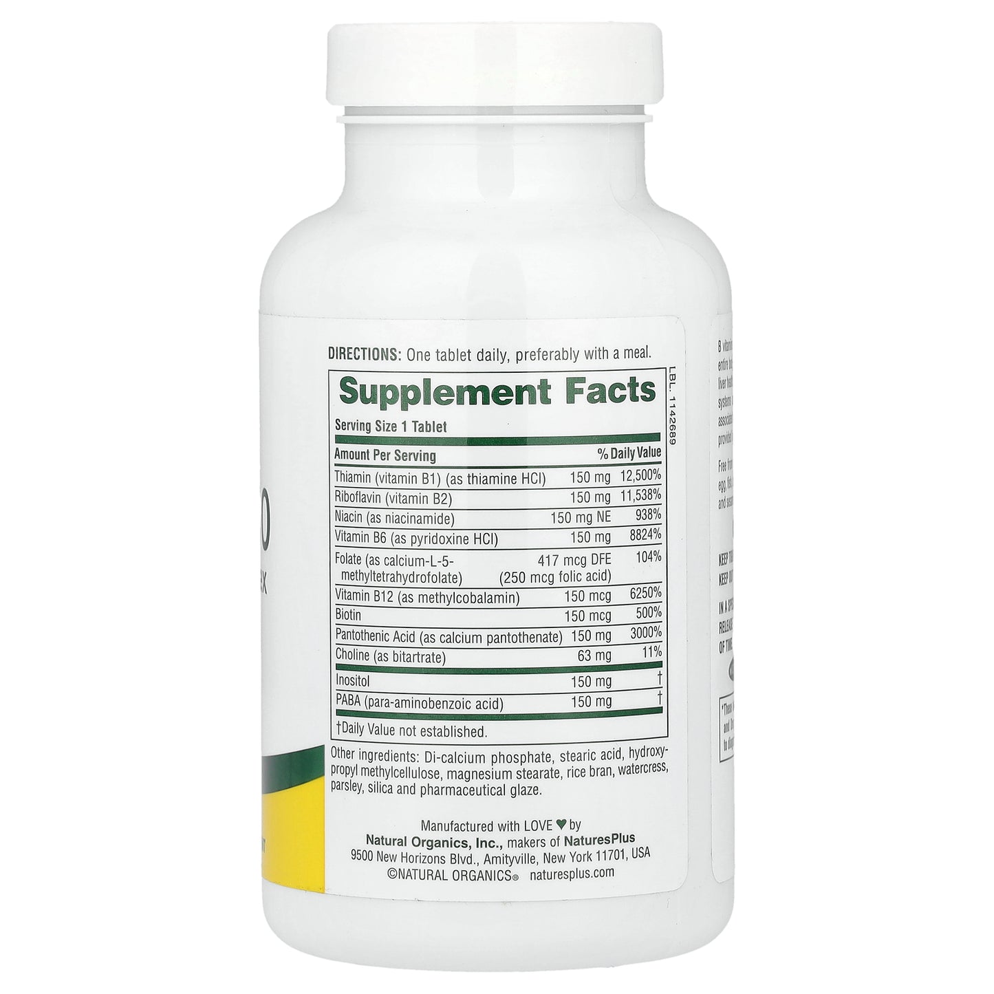 NaturesPlus, Sustained Release Mega B-150, 90 Tablets