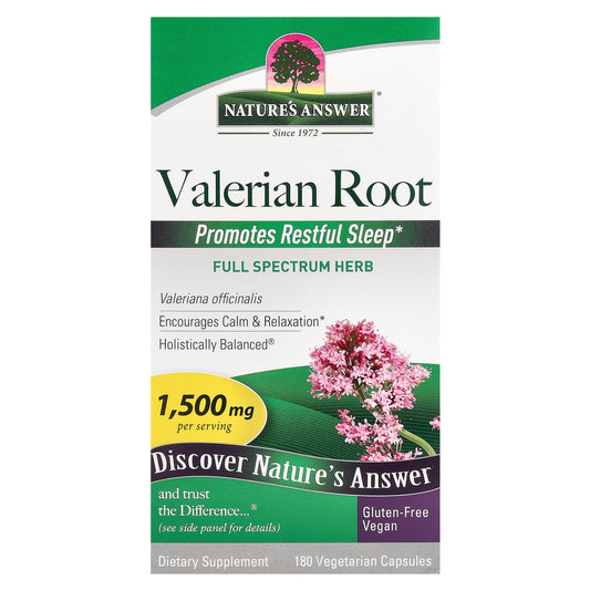 Nature's Answer, Valerian Root, 180 Vegetarian Capsules (500 mg per Capsule)