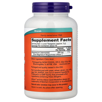 NOW Foods, Magnesium Bisglycinate Powder, 8 oz (227 g)