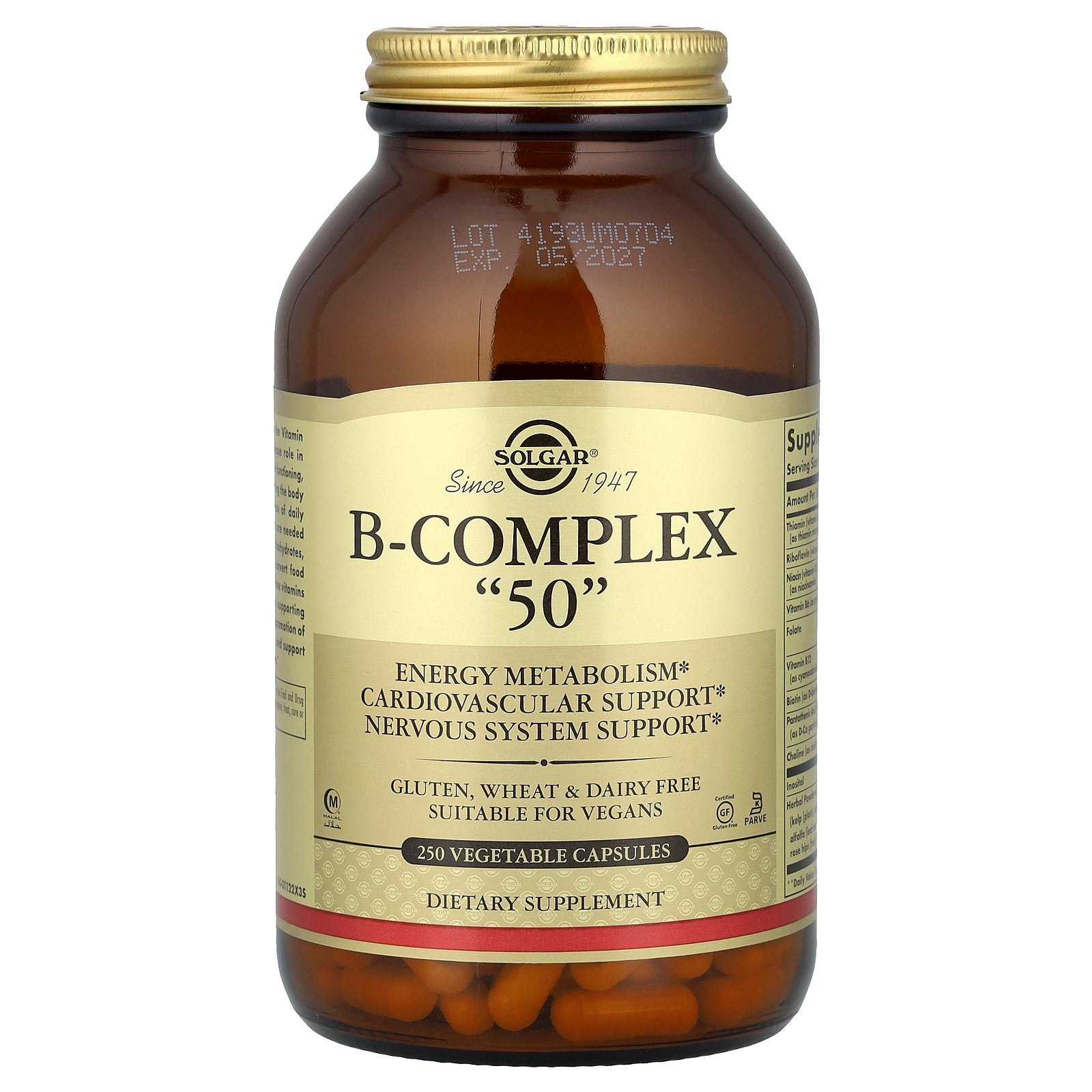 Solgar, B-Complex "50", 250 Vegetable Capsules
