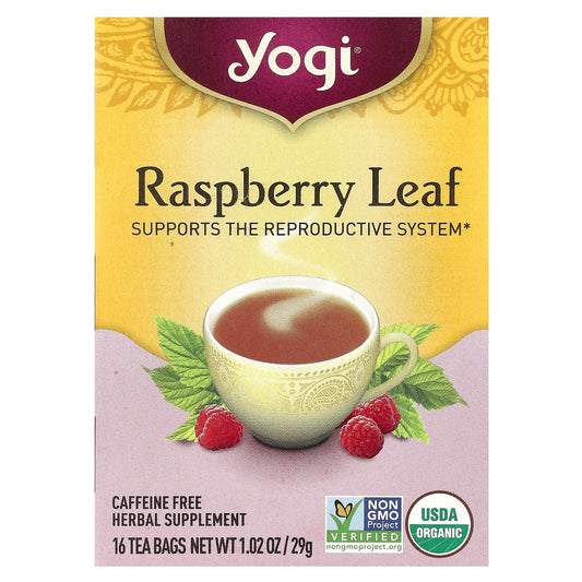 Yogi Tea, Raspberry Leaf, Caffeine Free, 16 Tea Bags, 1.02 oz (29 g)