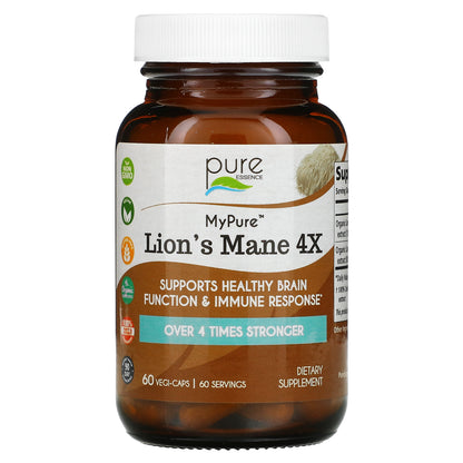 Pure Essence, MyPure™, Lion's Mane 4X, Ultra Strength, 60 Vegi-Caps