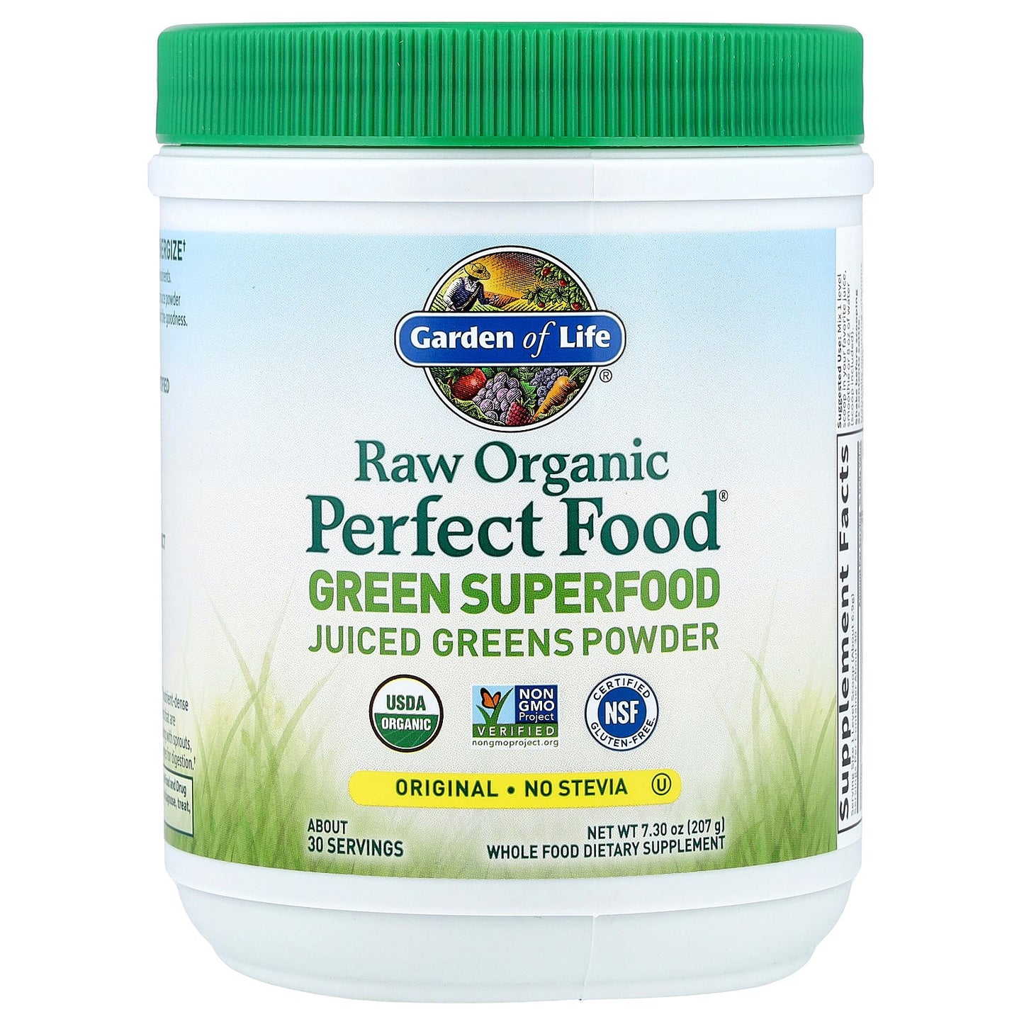 Garden of Life, Raw Organic Perfect Food®, Green Superfood, Juiced Greens Powder, Original, 7.3 oz (207 g)