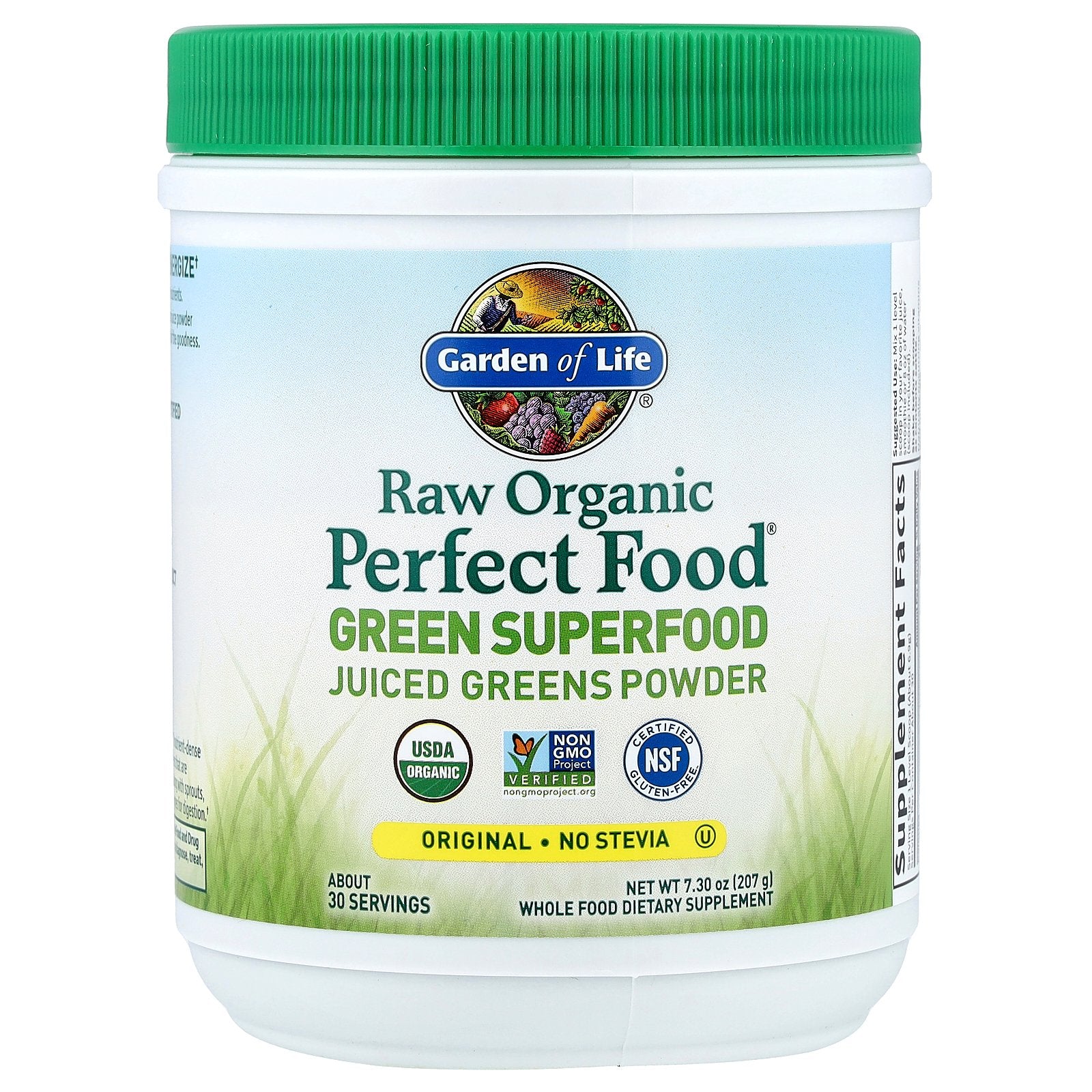 Garden of Life, Raw Organic Perfect Food®, Green Superfood, Juiced Greens Powder, Original, 7.3 oz (207 g)