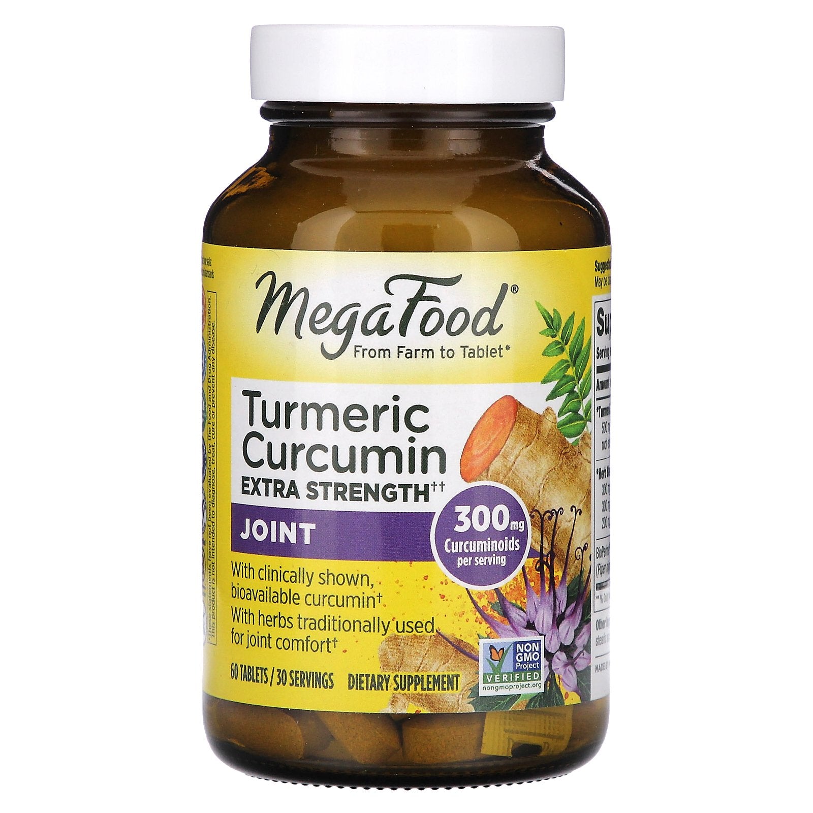 MegaFood, Turmeric Curcumin, Extra Strength, Joint, 60 Tablets