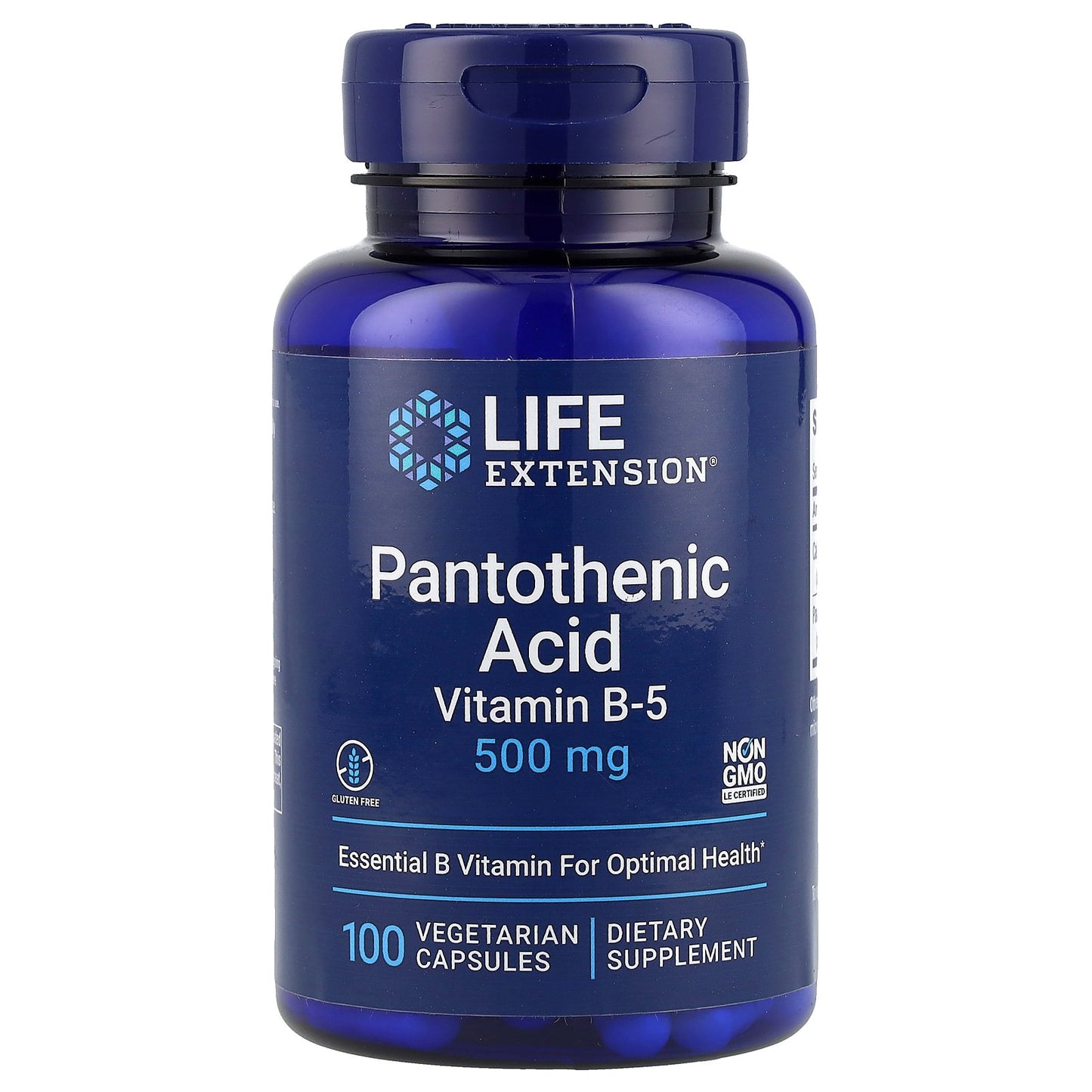 Life Extension, Pantothenic Acid, Vitamin B-5, 500 mg, 100 Vegetarian Capsules