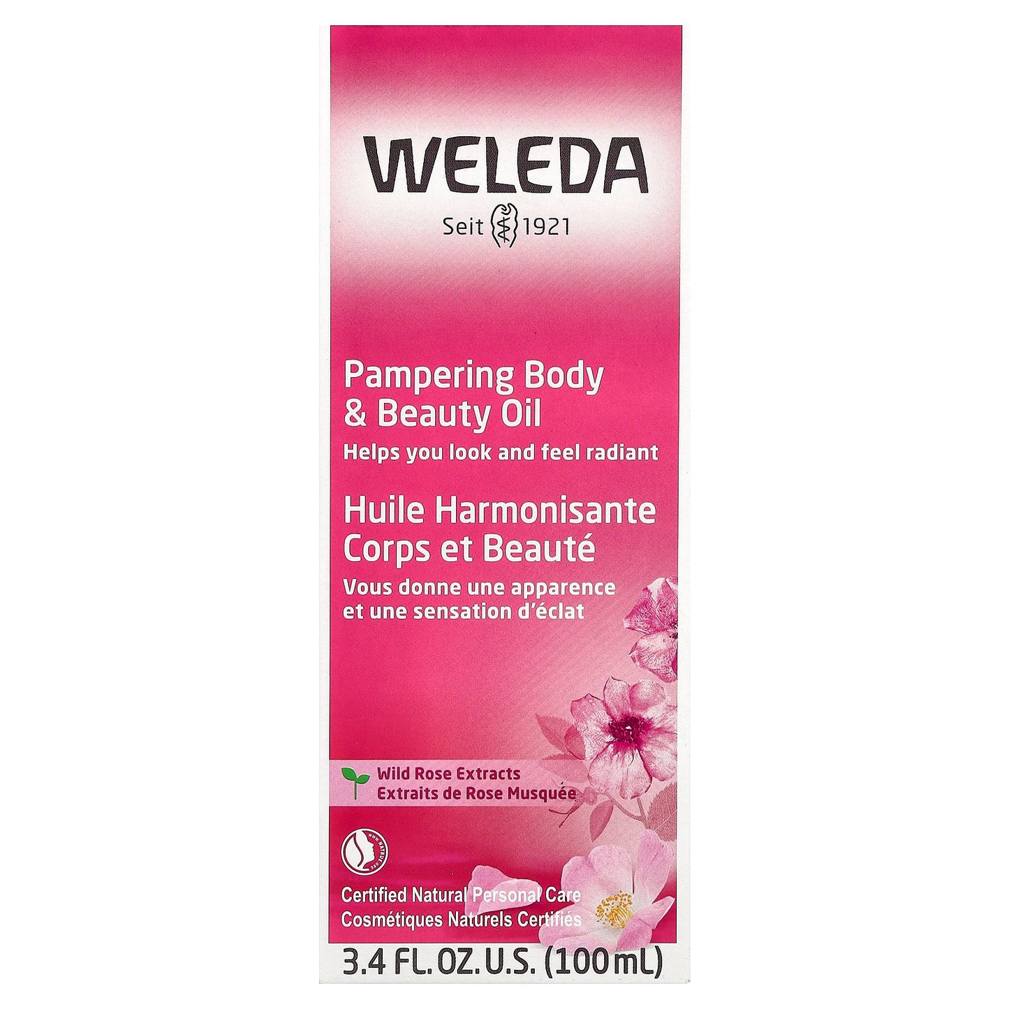 Weleda, Pampering Body & Beauty Oil, Wild Rose Extracts, 3.4 fl oz (100 ml)