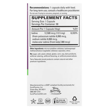 Terry Naturally, Tri-Iodine®, 12.5 mg, 90 Capsules
