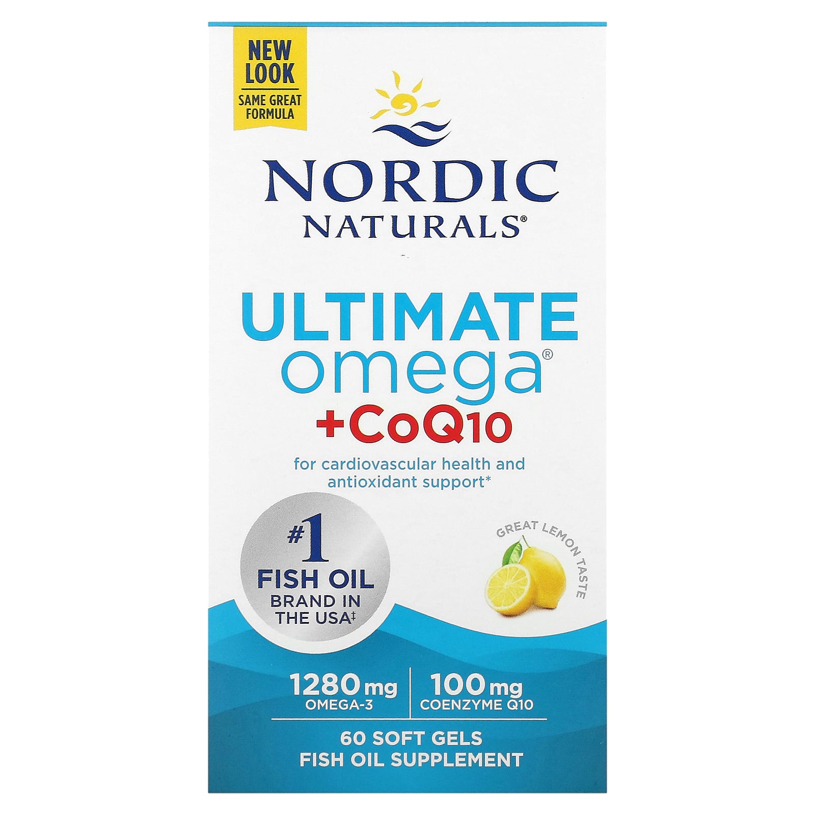 Nordic Naturals, Ultimate Omega + CoQ10, Lemon, 60 Soft Gels