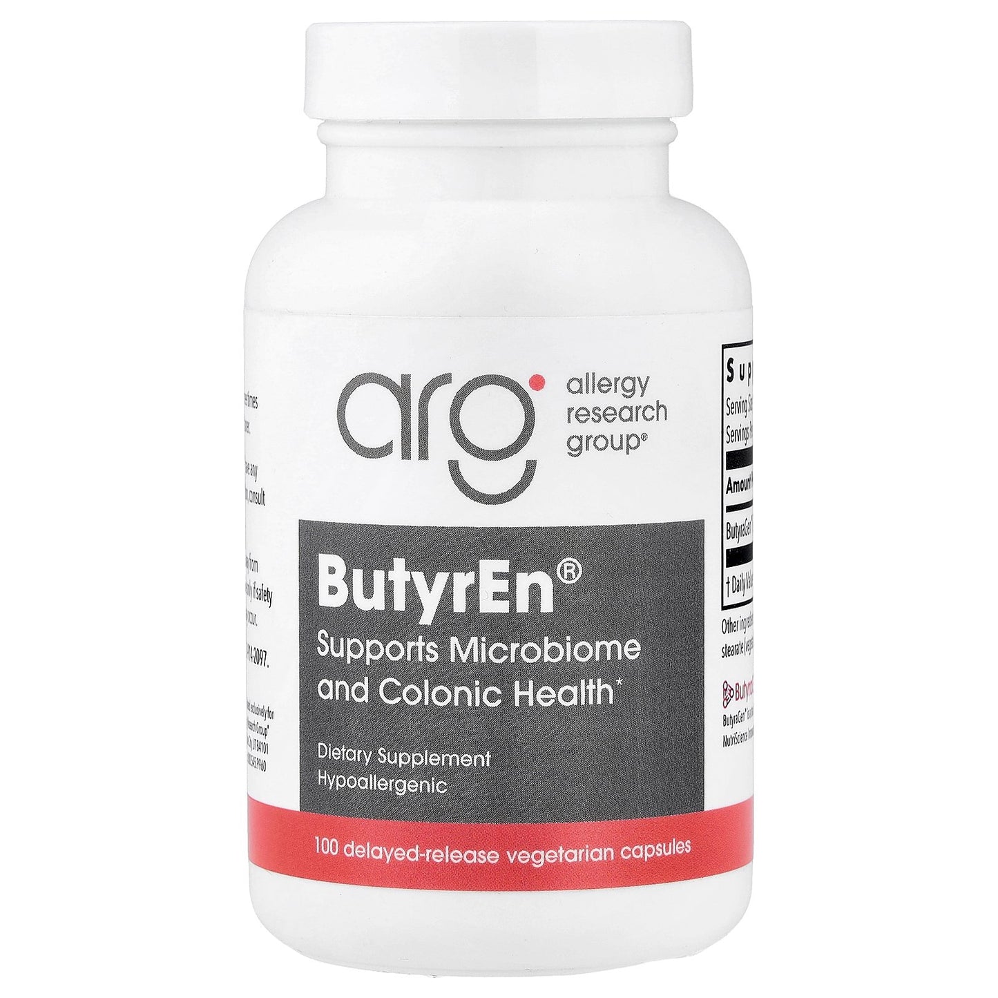 Allergy Research Group, ButyrEn®, 100 Delayed-Release Vegetarian Capsules (200 mg Per capsule)