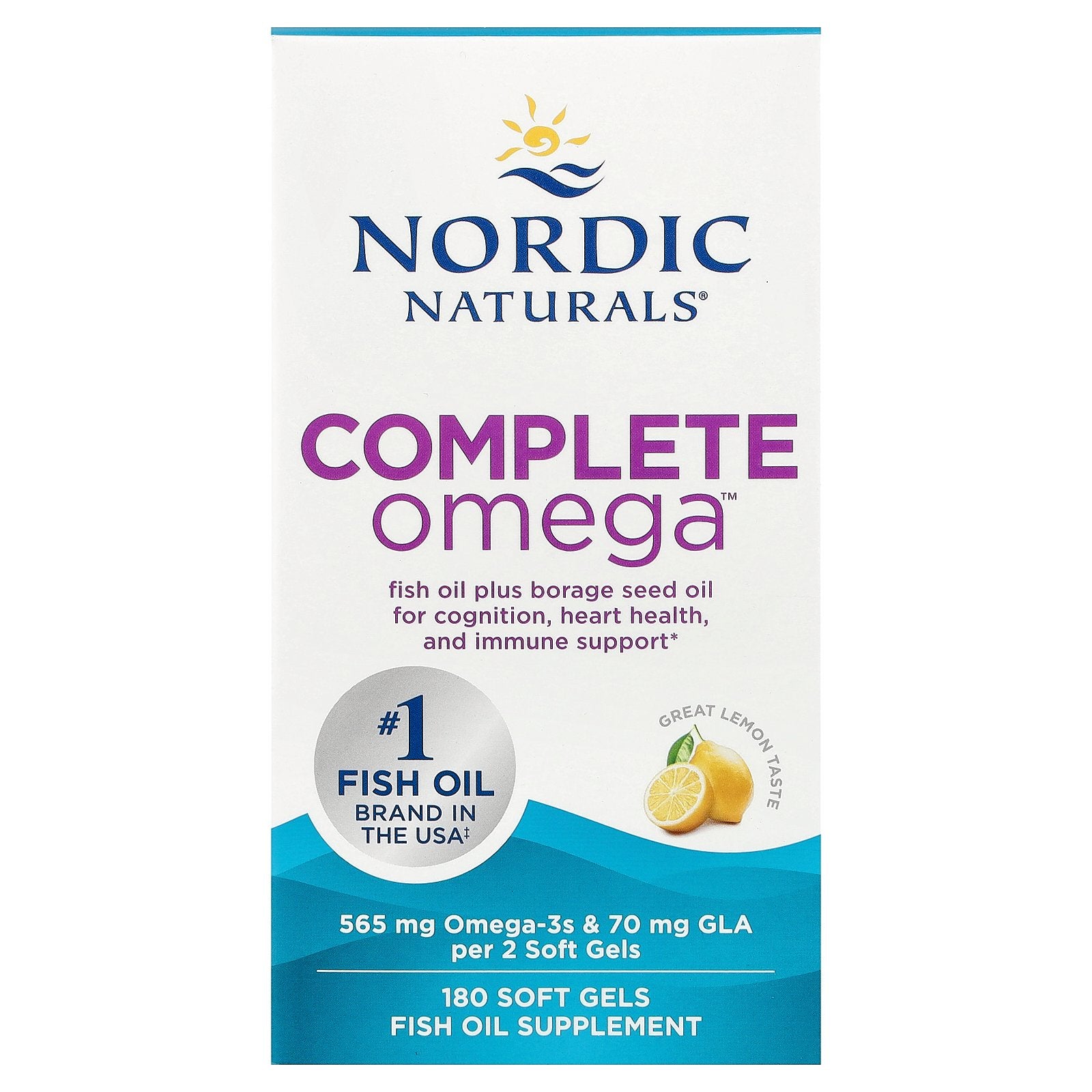 Nordic Naturals, Complete Omega™, Lemon, 180 Soft Gels