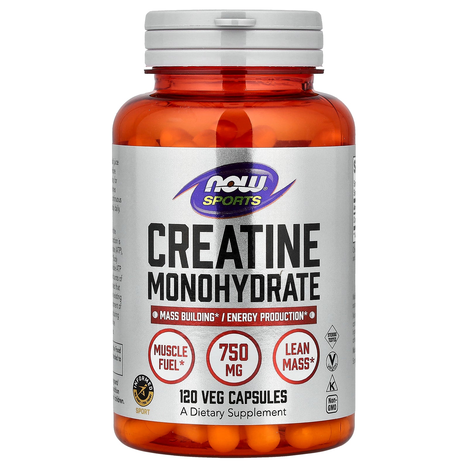 NOW Foods, Sports, Creatine Monohydrate, 120 Veg Capsules (0.75 g per Capsule)
