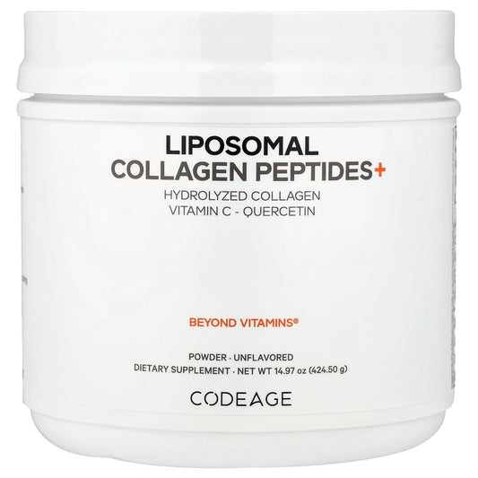 Codeage, Liposomal Collagen Peptides+ Powder, Unflavored, 14.97 oz (424.5 g)