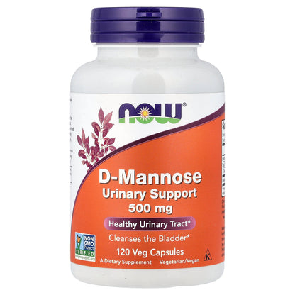 NOW Foods, D-Mannose, 500 mg, 120 Veg Capsules