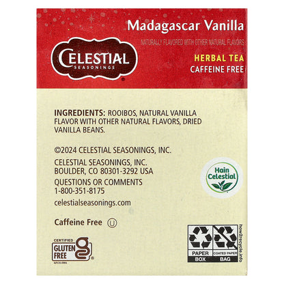 Celestial Seasonings, Herbal Tea, Madagascar Vanilla, Caffeine Free, 20 Tea Bags, 1.5 oz (43 g)