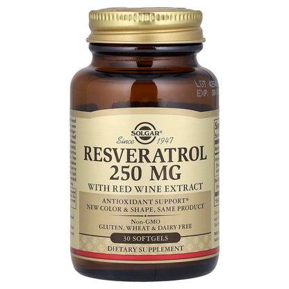 Solgar, Resveratrol With Red Wine Extract, 30 Softgels