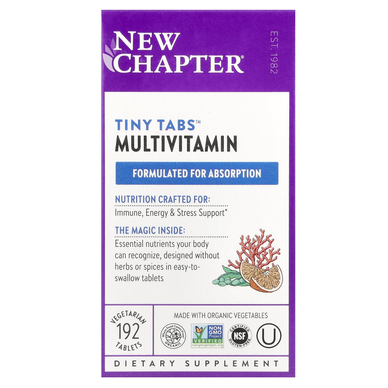 New Chapter, Tiny Tabs™ Multivitamin, 192 Vegetarian Tablets