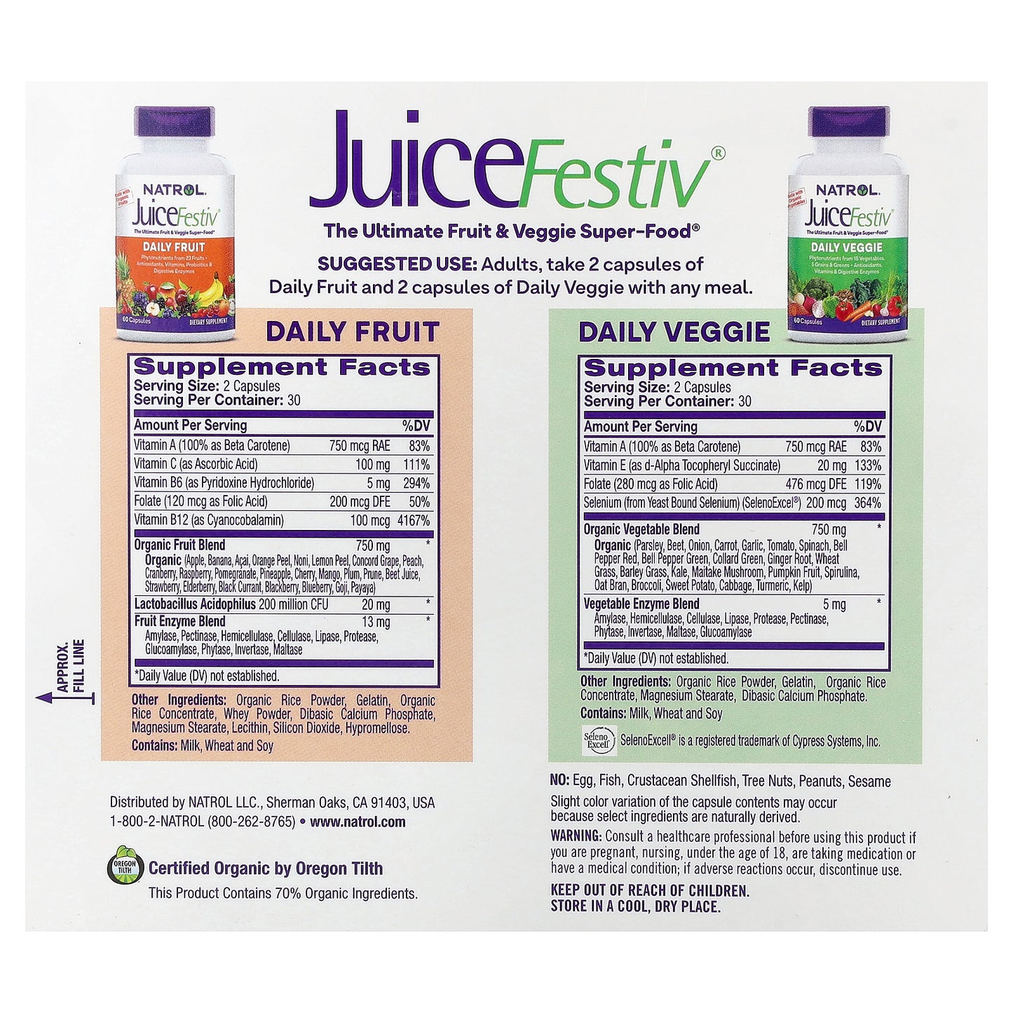 Natrol, JuiceFestiv®, 2 Bottles, 60 Capsules Each