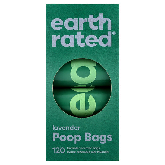 Earth Rated, Poop Bags, Lavender, 8 Rolls