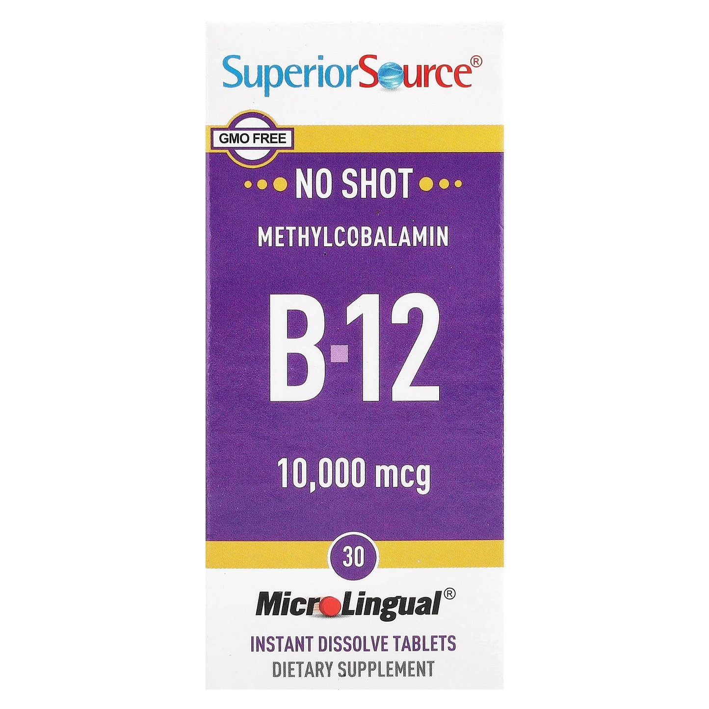 Superior Source, Methylcobalamin B-12, 10,000 mcg, 30 MicroLingual® Instant Dissolve Tablets