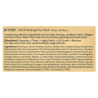 Petitfee, Gold Hydrogel Eye Patch, 60 Patches