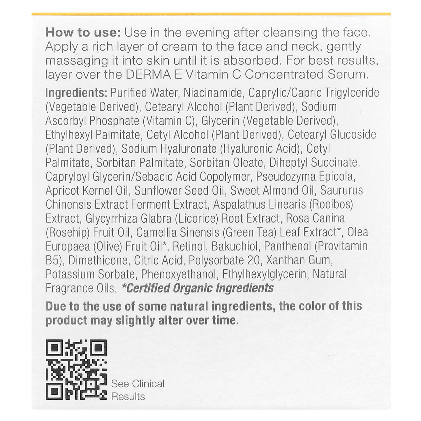 DERMA E, Vitamin C Intense Night Cream, 2 oz (56 g)