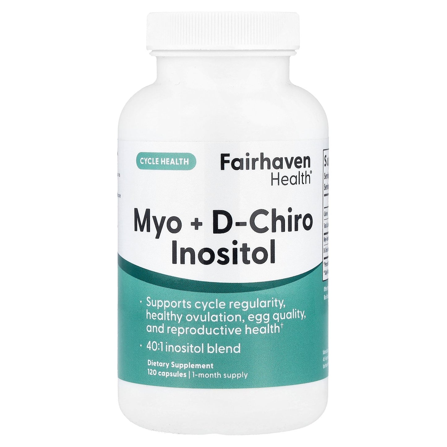 Fairhaven Health, Myo + D-Chiro Inositol, 120 Capsules