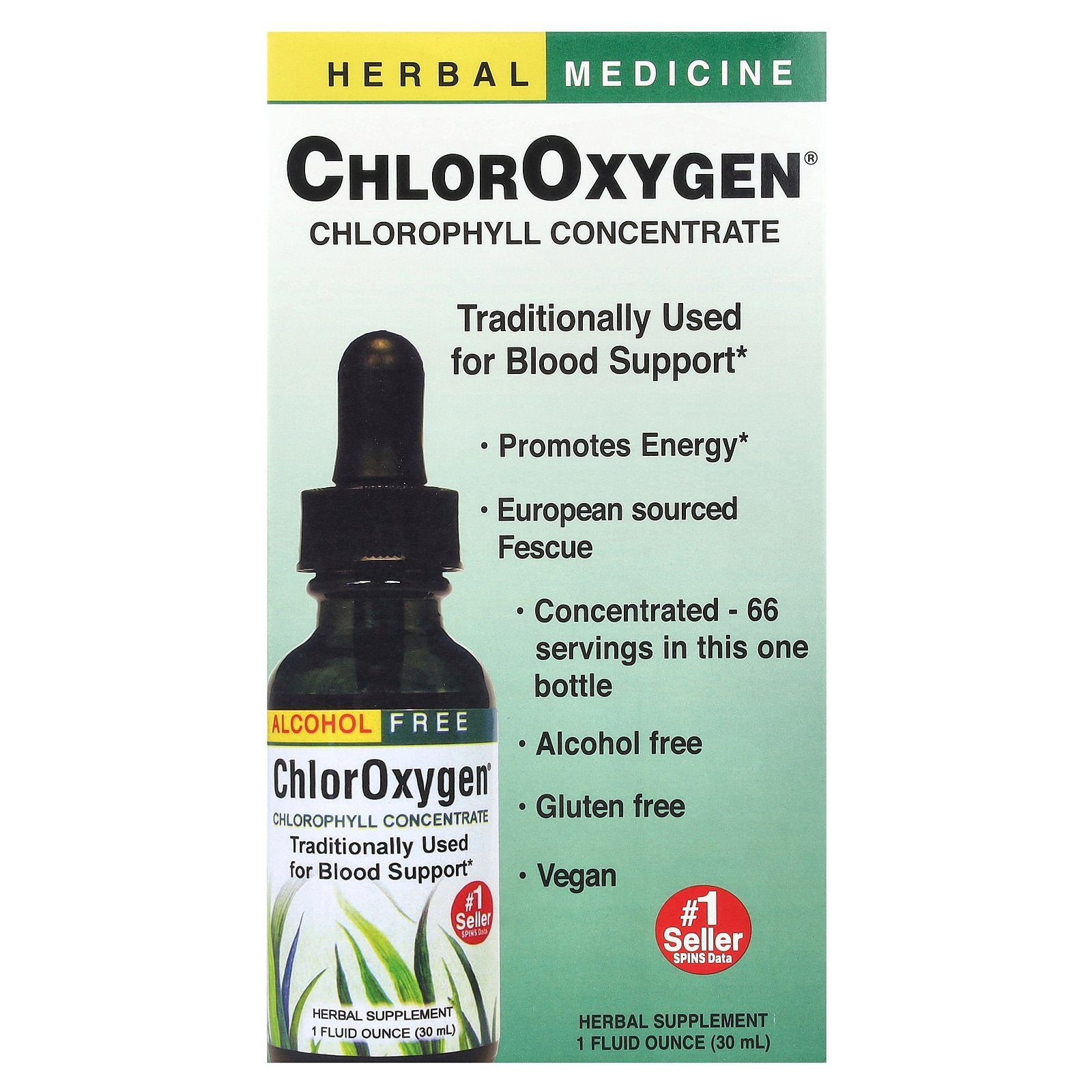 Herbs Etc., ChlorOxygen®, Chlorophyll Concentrate, Alcohol Free, 1 fl oz (30 ml)