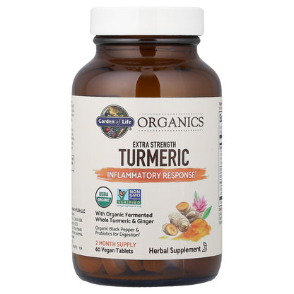 Garden of Life, Organics, Turmeric, Inflammatory Response, 60 Vegan Tablets