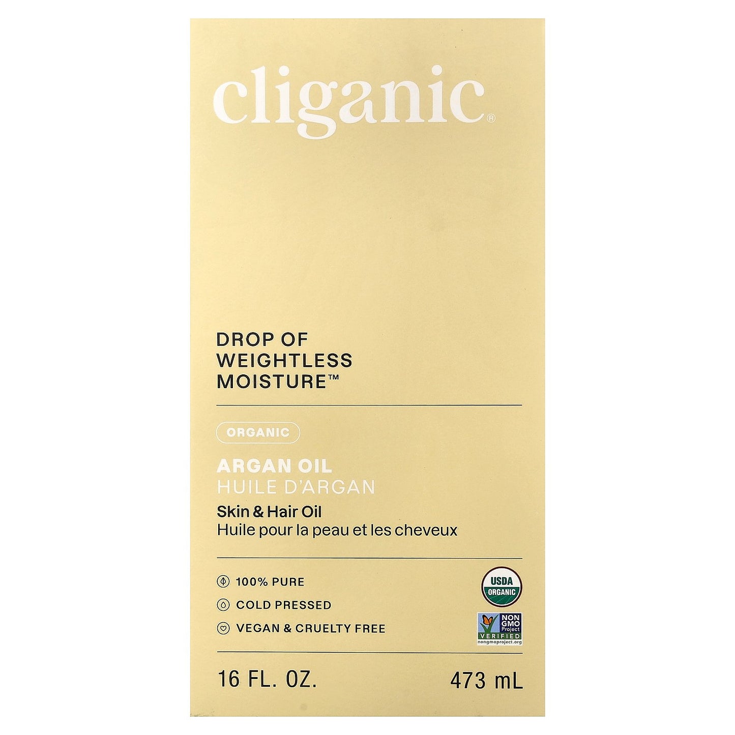 Cliganic, Drop of Weightless Moisture™, Organic Argan Oil, 16 fl oz (473 ml)
