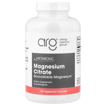 Metabolic Maintenance, Magnesium Citrate, 240 Vegetarian Capsules (150 mg per Capsule)