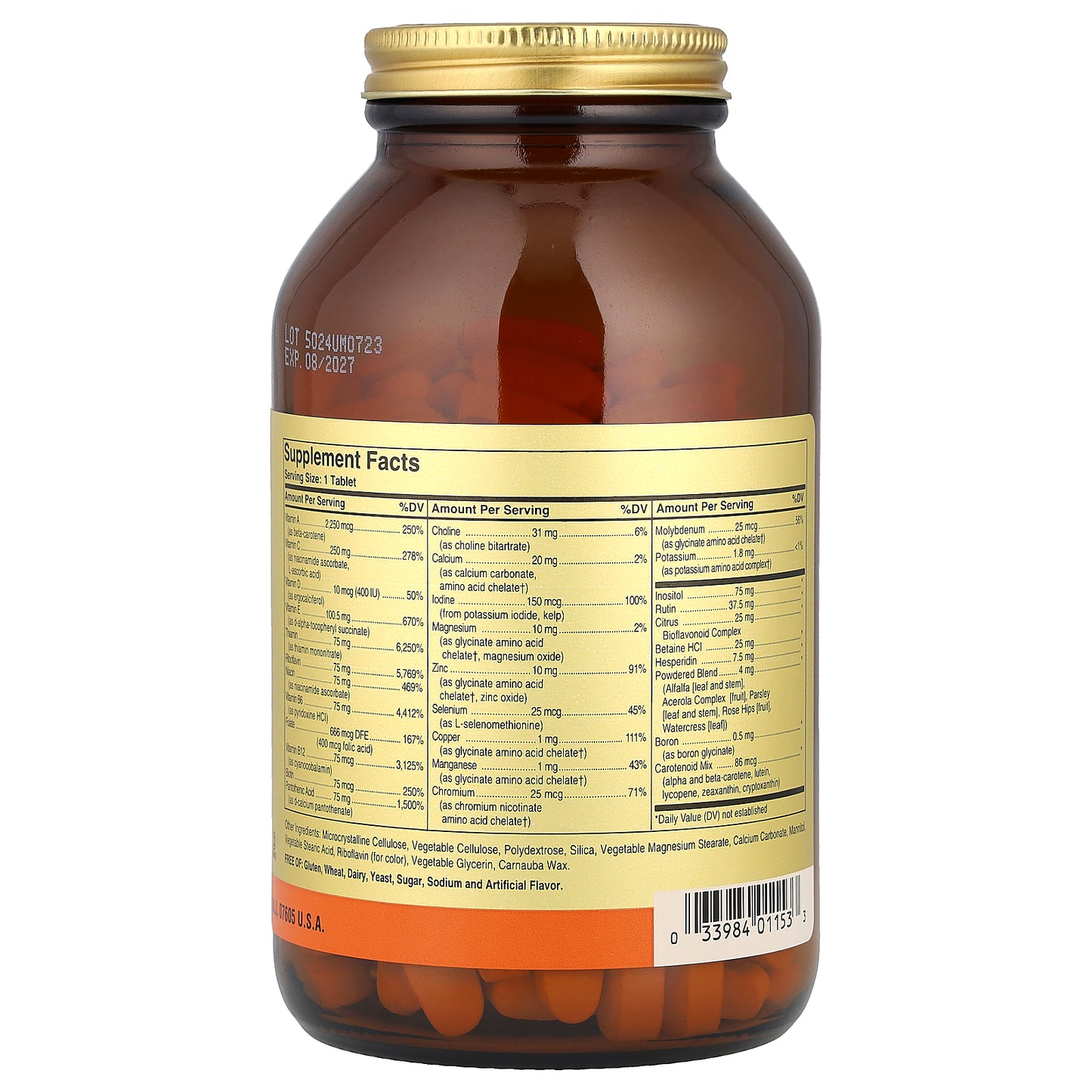 Solgar, Formula V™ VM-75®, Multiple Vitamins with Chelated Minerals, Iron-Free, 180 Tablets